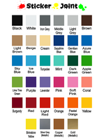 Color Chart for Sticker Joint's Vinyl decals