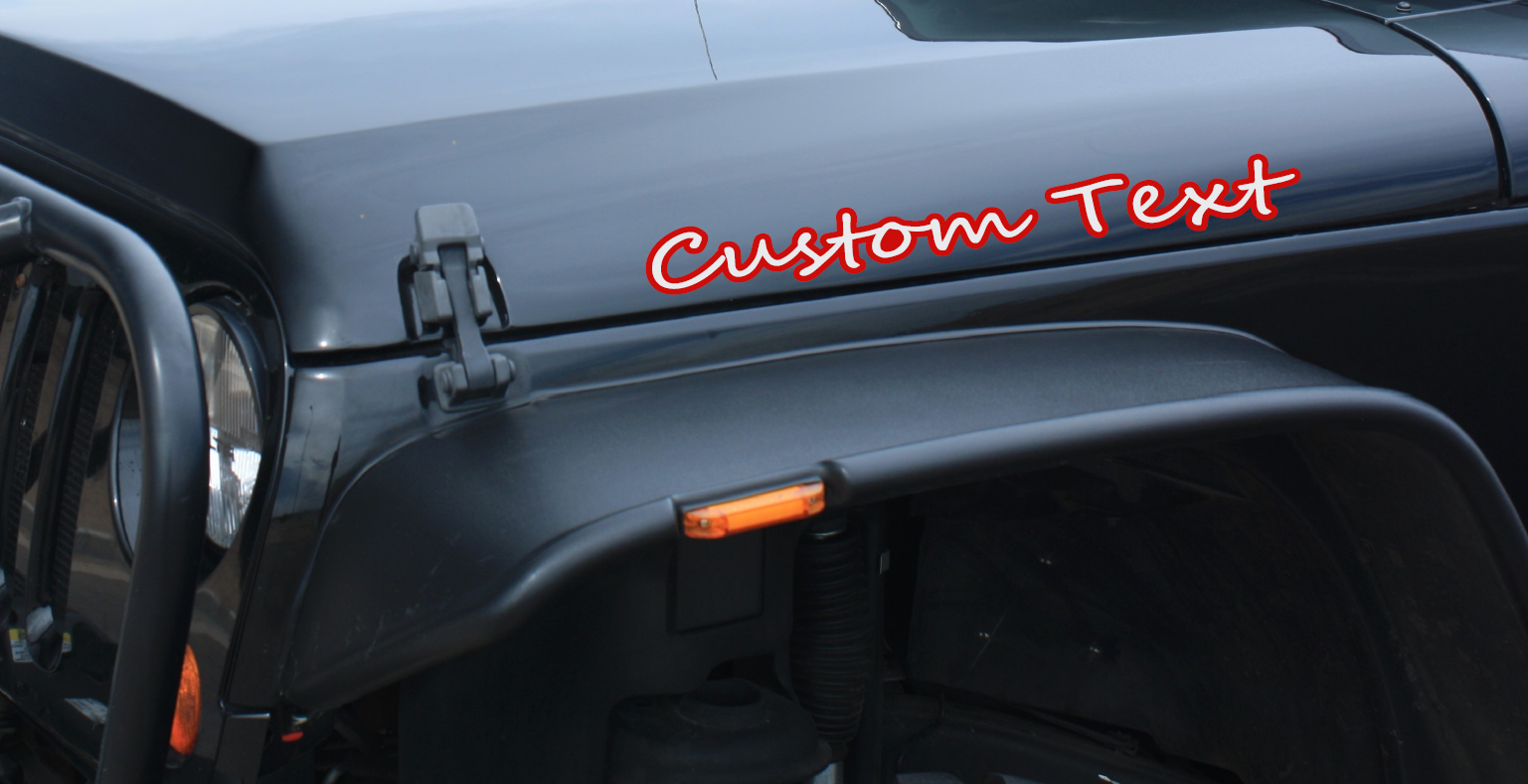 Jeep Custom Lettering Personalized Jeep Text Custom Text Name Decals For Jeep Wrangler ...