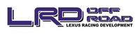 Logo with the text "LRD OFF ROAD" in bold purple letters and "Lexus Racing Development" written below in black. from sticker joint