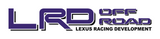 Logo with the text "LRD OFF ROAD" in bold purple letters and "Lexus Racing Development" written below in black. from sticker joint