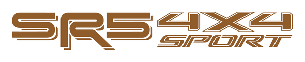 Copper "SR5 4X4 SPORT" text logo in a bold, stylized font on a white background from sticker joint
