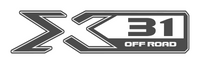 Logo displaying "X31 OFF ROAD" in bold, stylized font with a geometric design. The text is enclosed in an outlined, angular border.