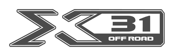 Logo displaying "X31 OFF ROAD" in bold, stylized font with a geometric design. The text is enclosed in an outlined, angular border.