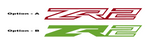 Two 'ZR2' logo options on a white background