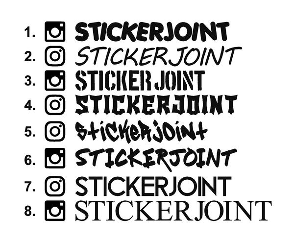 Instagram Name Decals from Sticker Joint