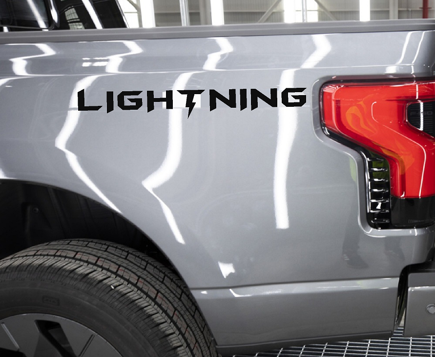 Single Color Sticker Ford F-150 Lightning Electric Truck Decals (Single Color) – Sticker Joint